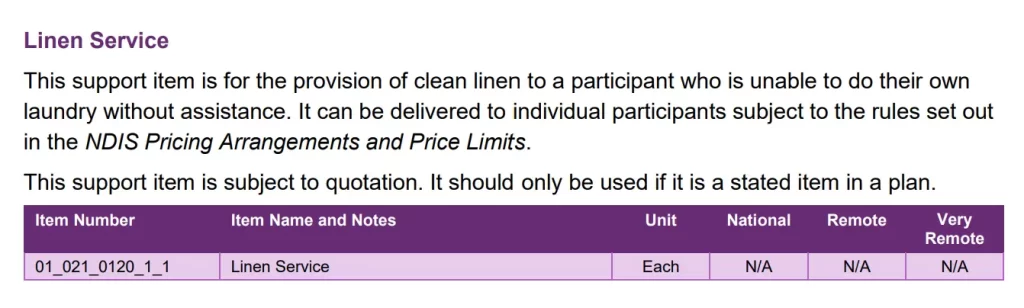 NDIS Linen Service price in Melbourne image